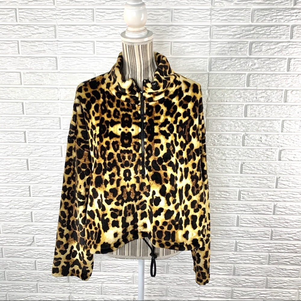 Love + Joy Soft Leopard Print Cropped Sweater